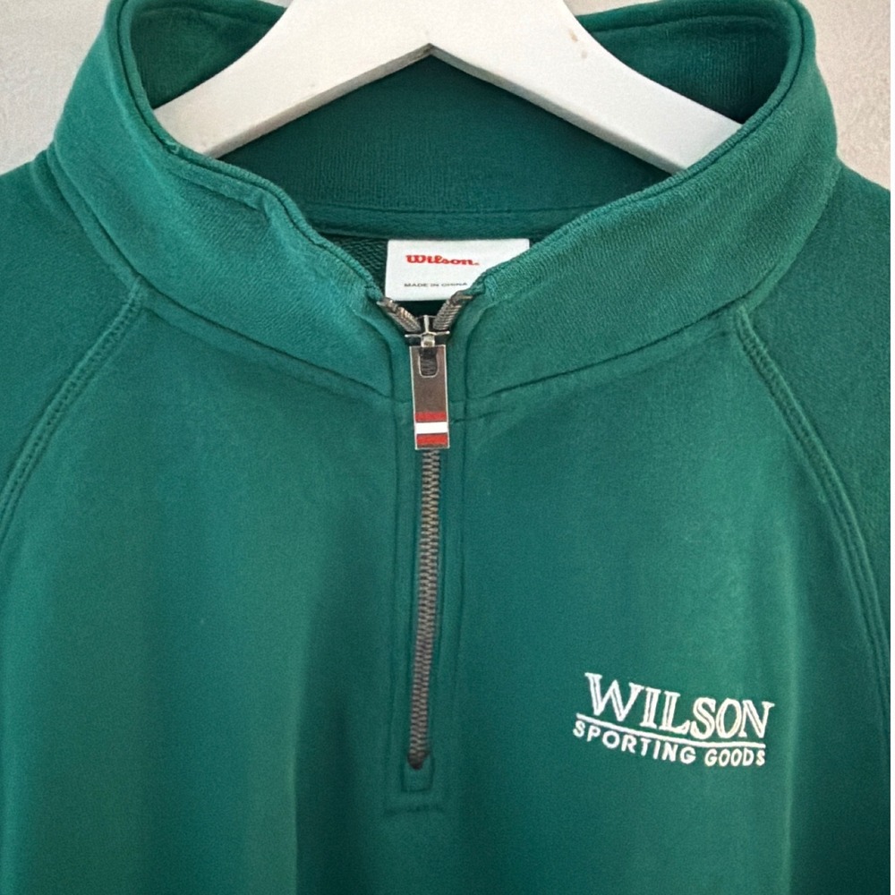 Wilson Sporting Goods Womens XL Green Quarter Zip Pullover Sweatshirt WW00155431 - Picture 5 of 11